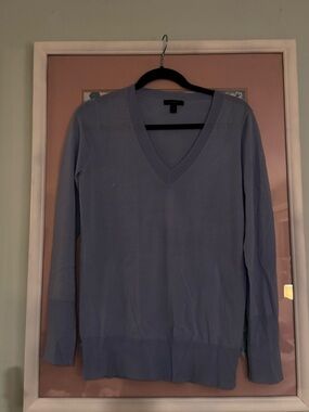 J. Crew Light Blue V-Neck Women's Sweater